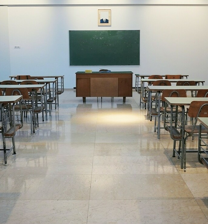 Picture of desks in a classroom