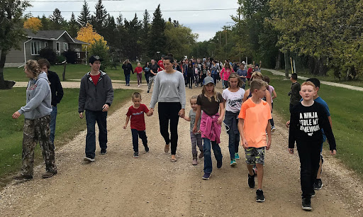 students on a walk